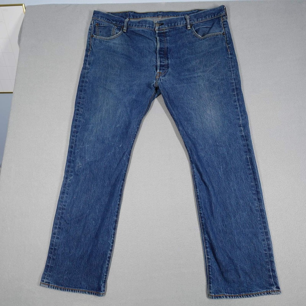 Levi's 501 Jeans Men 44x32 Blue Original Fit Button Fly Straight Leg Denim